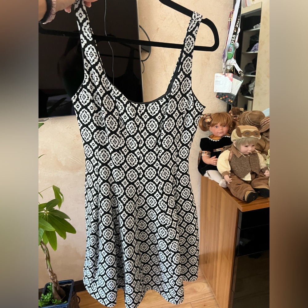 Teeze Me Black and White Geometric Dress
